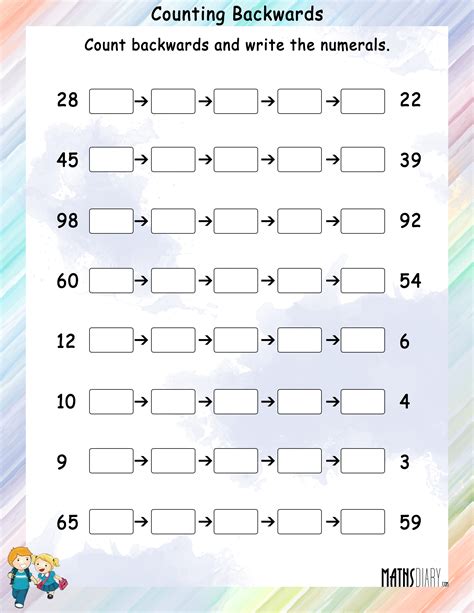 6 Worksheets Counting Forward Or Back