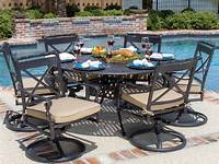 Cast Aluminum Patio Dining Set 7PC for 6 Person with Rectangle Table