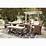 Garrett Outdoor 6 Piece Acacia Wood Dining Set with Wicker Stacking