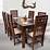 Tagetes 6 Seater Dining Table Set with Chairs and Bench Brown Solid