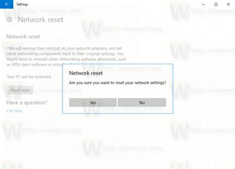 6: Reset Network Configuration