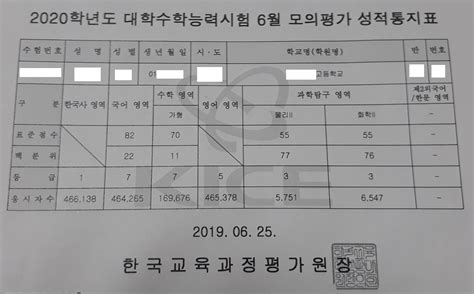 6월 모의고사 성적표 발급 비용