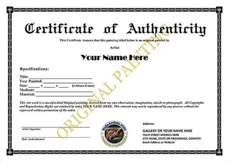 6+ Certificate Of Authenticity Templates - Website, WordPress, Blog