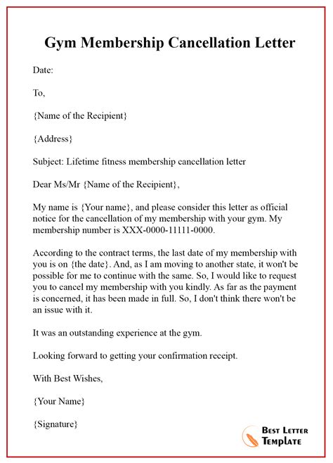 6+ Free Sample Cancellation Letter Template For Gym Membership | Best