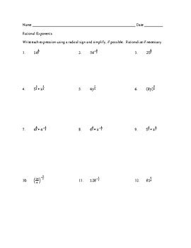 6 4 Practice Rational Exponents Form G Answer Key