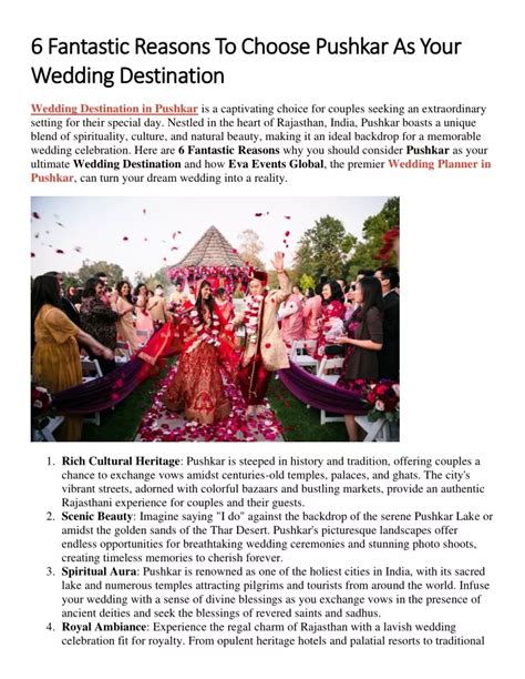 6 Fantastic Reasons To Choose Pushkar As Your Wedding Destination