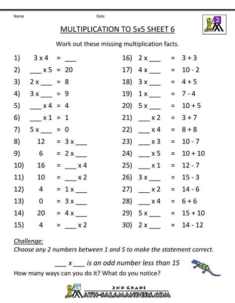 6 Grade Math Worksheets