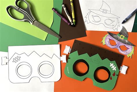 Download 6 Halloween Designs for Mask Crafts