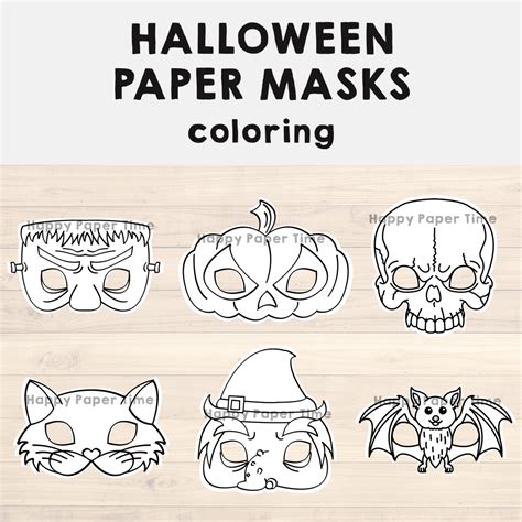 Download 6 Halloween Designs for Mask Printable