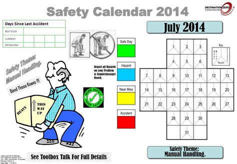 6 Minutes For Safety Calendar