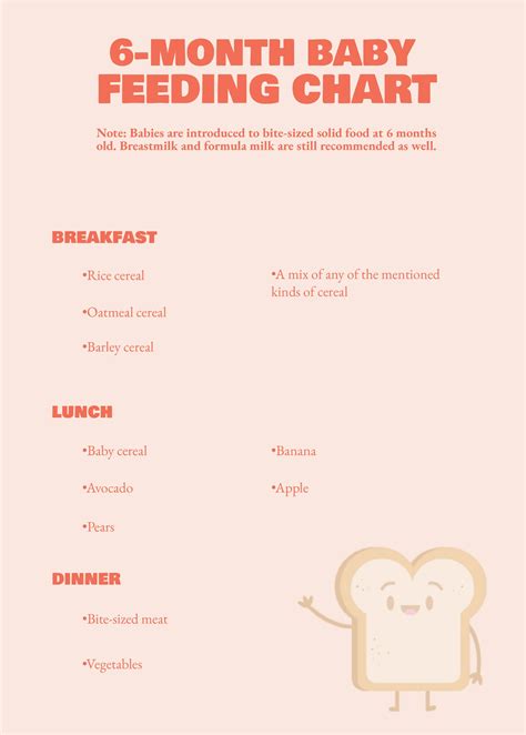 6 Months Feeding Chart