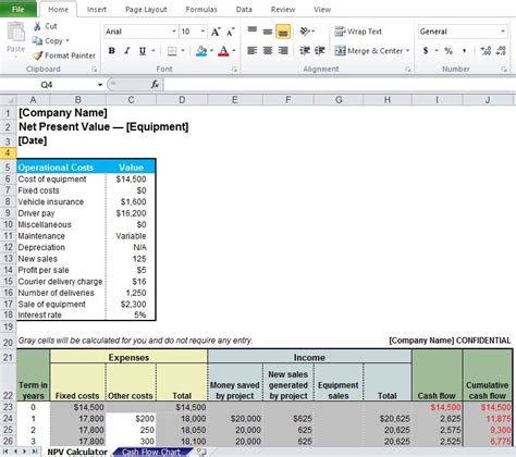 6 Net Present Value Excel Template - Excel Templates