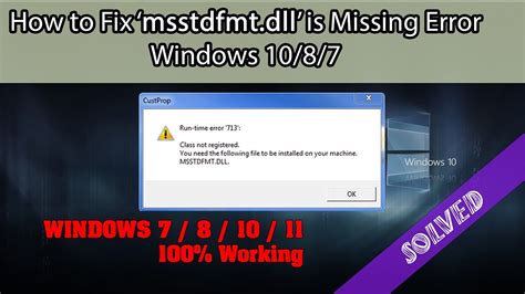 6 Ways To Fix Msstdfmt.dll Is Missing Error