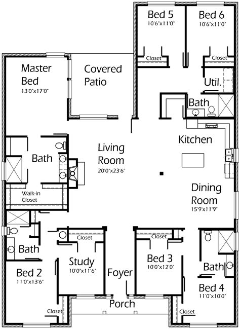 Ranch house floor plans designs 6 bedroom house plans, Bedroom house