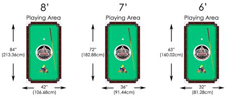 6 ft pool table dimensions