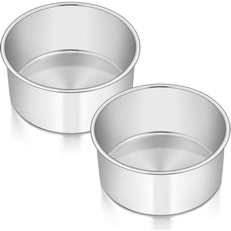 Round Cake Tin Set with Loose Base, 2 Pack 6Inch NonStick Baking Tins