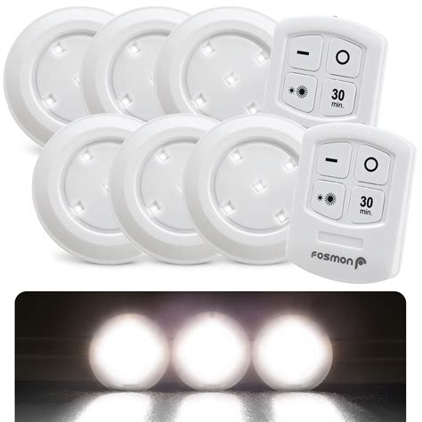 6 led puck lights with remote control