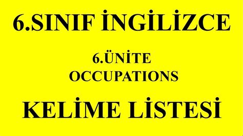 8. Sınıf İngilizce 5. Ünite Kelimeleri Ozan Hoca