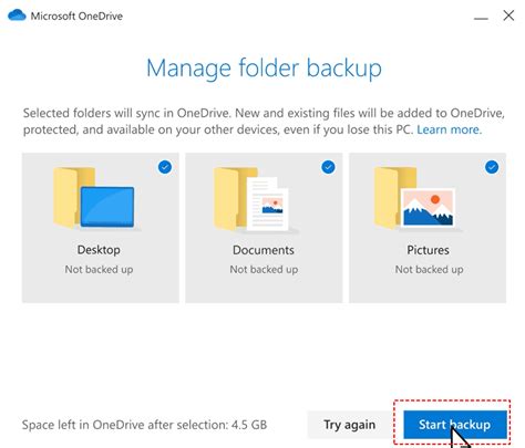 6.  Manage OneDrive Backup Folders