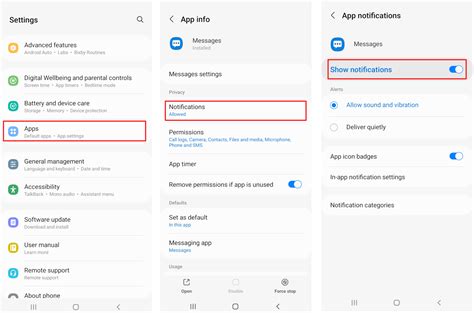 6. Check notification settings for individual apps