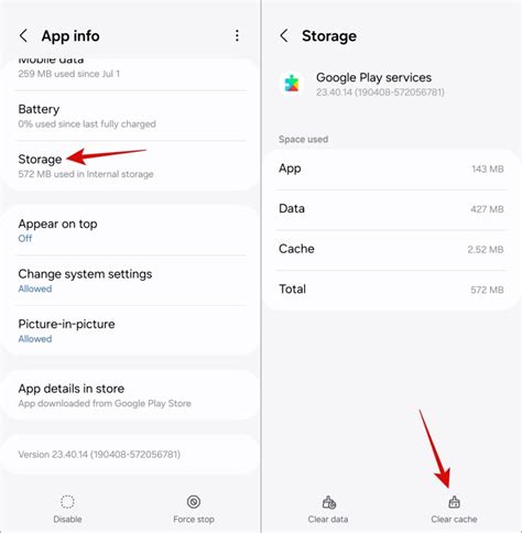 6. Clear Google Play Services Cache