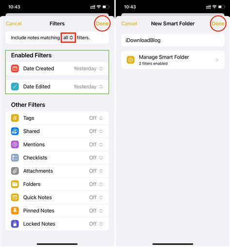 6. Create a Smart folder using filters