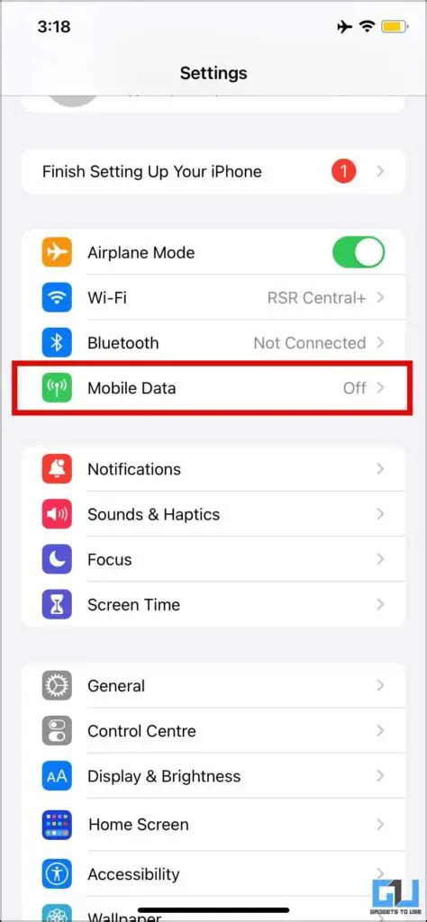 6. Disable Low Data Mode