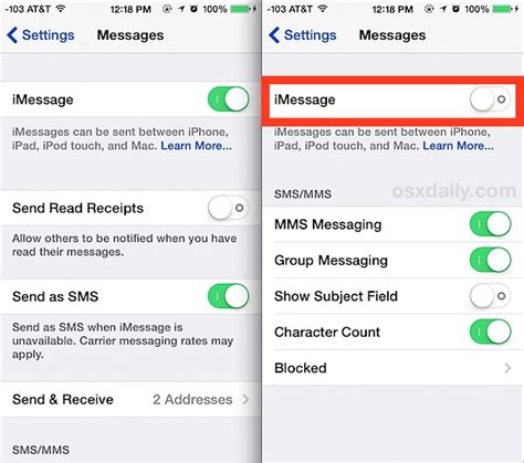 6. Disable and enable iMessage from Settings