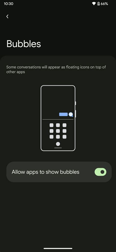 6. Enable Chat Bubbles in App Settings