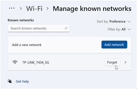 6. Forget the Wi-Fi Network