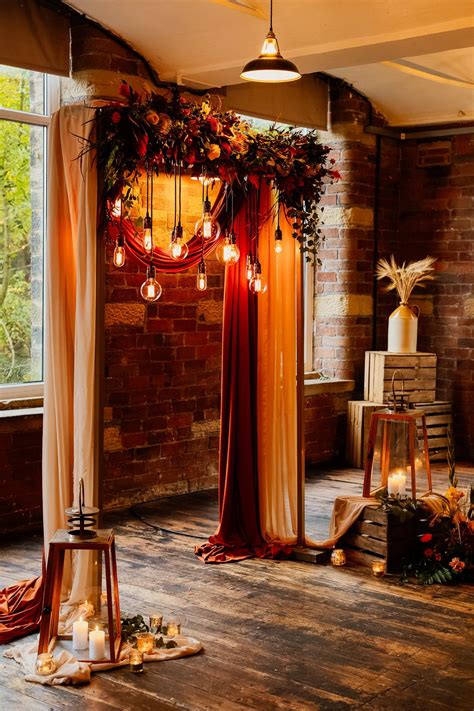 6. Make a rustic backdrop with foliage and orange