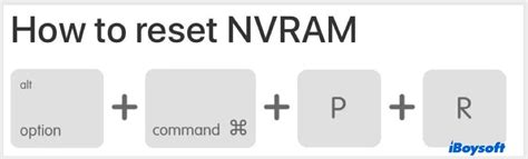 6. Reset the NVRAM