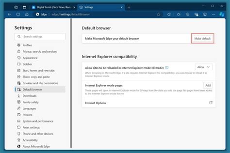 6. Set Default Browser to Microsoft Edge