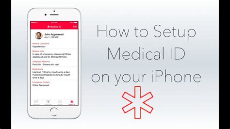 6. Setup medical ID