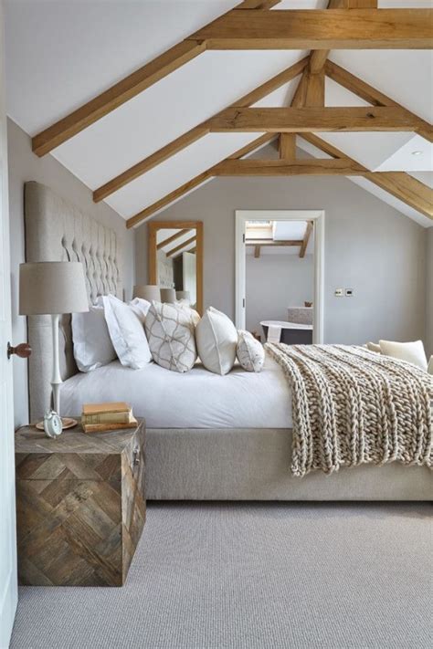 6. Showcase characterful exposed beams in the bedroom