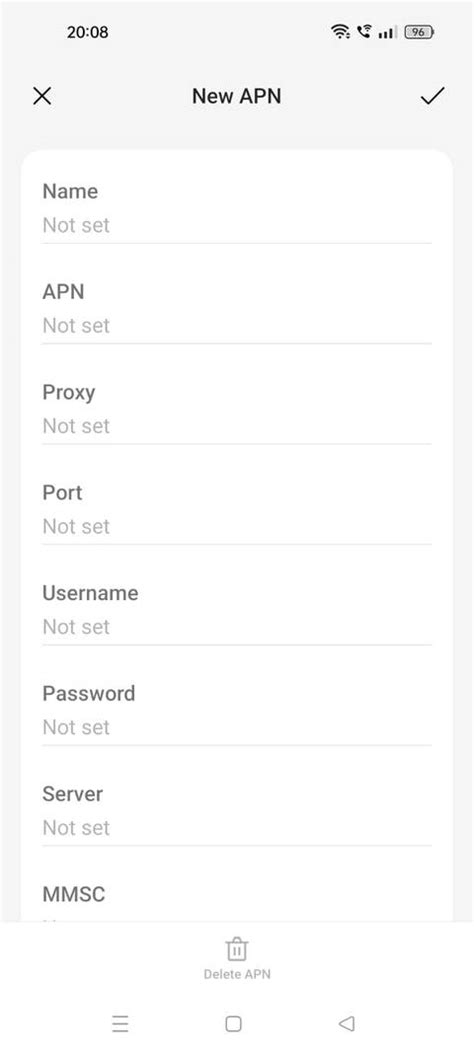 6. Update APN Settings