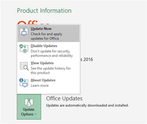 6. Update Microsoft Excel