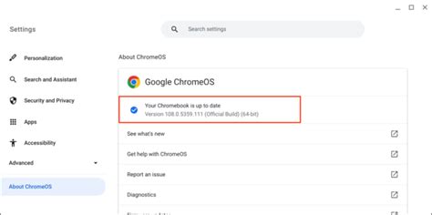 6. Update Your Chromebook