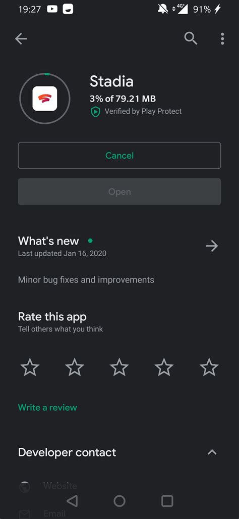 6. Update the Stadia App