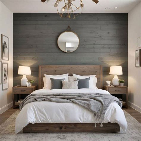 6. Use shiplap bedroom walls to bring texture to dark spaces