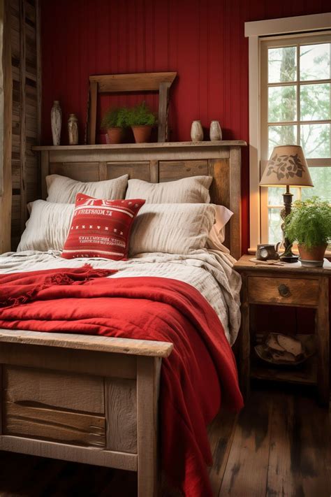 6. Warm up a bedroom color scheme with unexpected reds