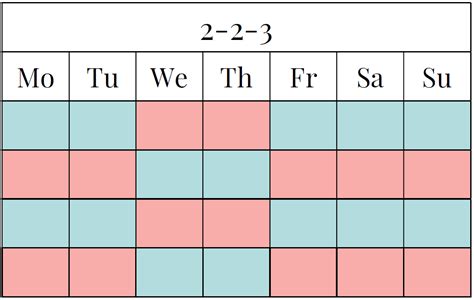 60/40 Custody Schedules with Alternating Weekends Timtab