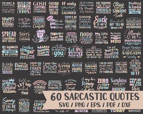 Download 60 Sarcastic Quotes Bundle Files