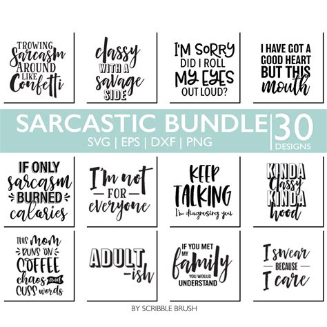 Download 60 Sarcastic Quotes Bundle Files DXF Files