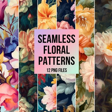 Download 607  Unique Floral Patterns Bundle Images Commercial Use For Crafts
