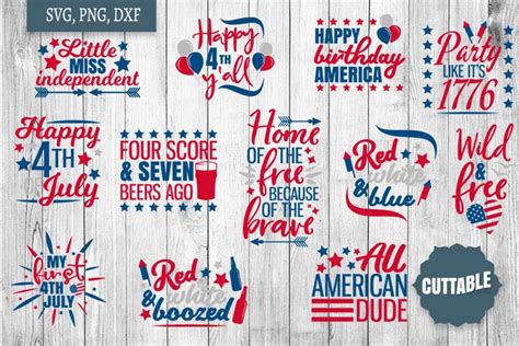 Download 63 4th of July Independence Bundle Files DXF Files
