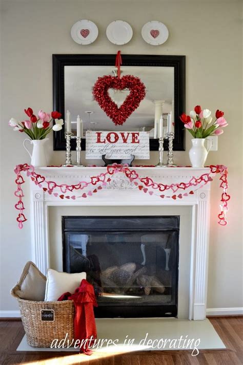 VALENTINE'S DAY MANTEL AND DIY NO SEW GARLAND Dimples and Tangles