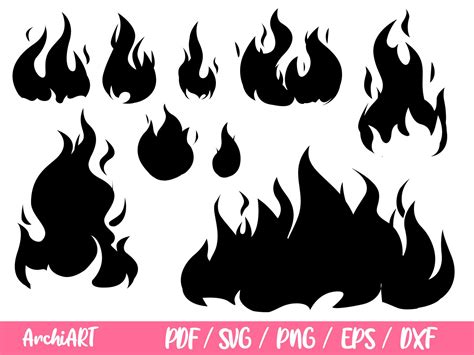 Download 661  Delicate Flame Pattern Bundle SVG Cricut SVG DXF Files