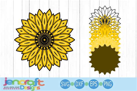 Download 694  Sunflower Mandala SVG Commercial Use DXF Files