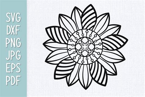 Download 694+ Sunflower Mandala SVG Printable